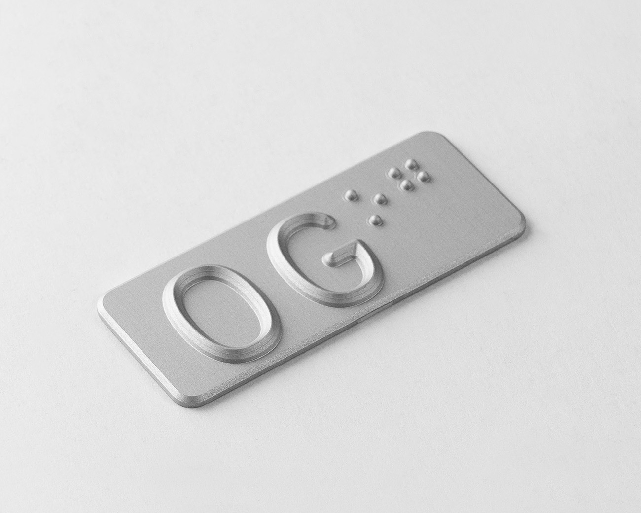 Handlaufschild flach Aluminium silber eloxiert gefräst nach DIN32986